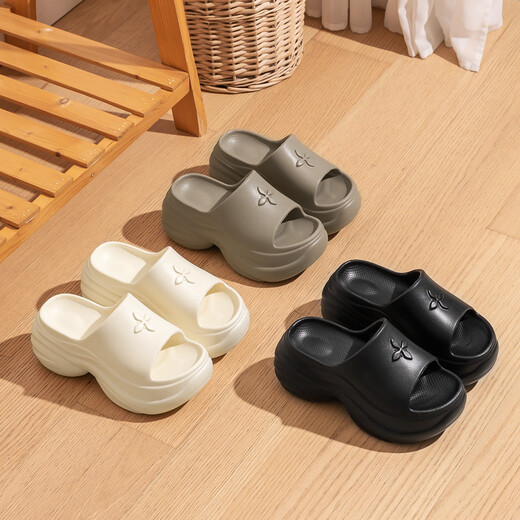 Planaling 8.0 Sandalias elevadas de suela gruesa para mujeres que usan el nuevo pastel antideslizante de verano se siente como flip de playa de celebridades de Internet 8 cm de zapatillas aumentadas [trébol blanco de cuatro hojas] 38-39 [adecuado para 37-38]