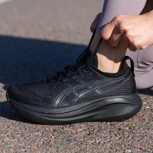Asics Gel-Nimbus 27 Laufschuhe Frauenschuhe 25 Sommer Neue Outdoor-Schock-kissen-resistente Sportschuhe Leichte Laufschuhe 1012B753-001/Schwarz/Grau 37 37