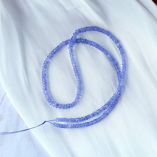 Shengbei boutique natural tanzanite faceted bead necklace women's high-end colorful treasure necklace gemstone neck chain clavicle chain about 3-4MM one piece without buckle