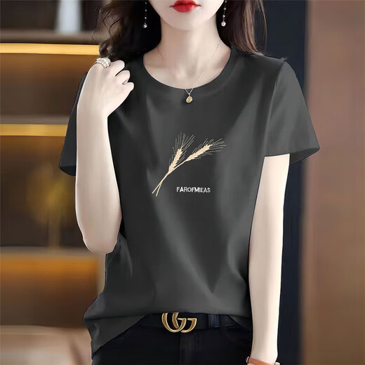 Fengeya High-End Brandneue 2025 Sommer-T-Shirt für Frauen mit kurzärmeligem Frauenkleidung halbärmelig T-Shirt Top Trend 6196 Weiß kurzärmelig M (Empfohlen 80-105jin [Jin gleich 0,5 kg]))