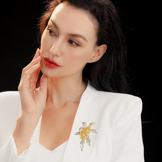 Oppenher benheart Guiying gilt brooch Ye Gui high-end women exquisite personality versatile osmanthus pin niche corsage brooch - Guiying gilt champagne gold