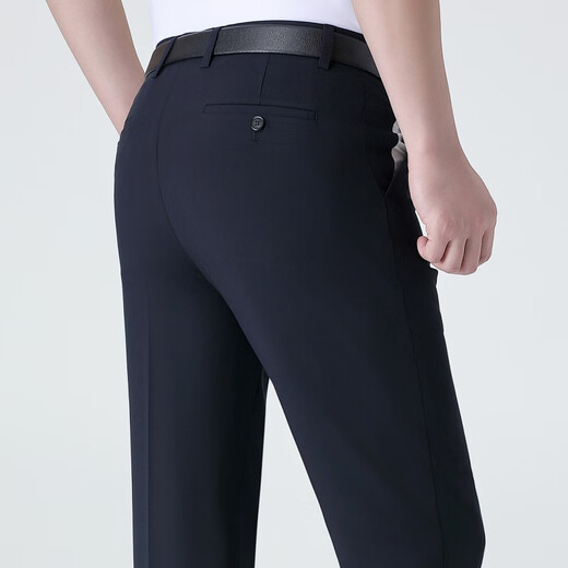 Charides high-end summer thin non-iron trousers for men business casual formal suit pants simple versatile straight trousers men 9900-2 black [without pleated slim version] 31 [2 feet 4 waist]