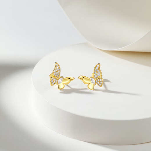Saturday Fortune (ZLF) S925 Silver Stud Earrings Women's Bow Butterflies Fashion Earrings for Girlfriend's Birthday Gift A Pair of Studs