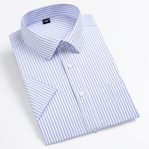 Mengtejiao High-End Noniron Summer Dünn gestreiftes Vater Shirt Herren kurzärmelig geschäftsgeschäftsgeschäftsgeschäftsbeteiligte professionelle Arbeitskleidung halbärmeliges Hemd groß 6623 39 Empfohlenes Gewicht 120-130 Jin [Jin ist 0,5 kg]