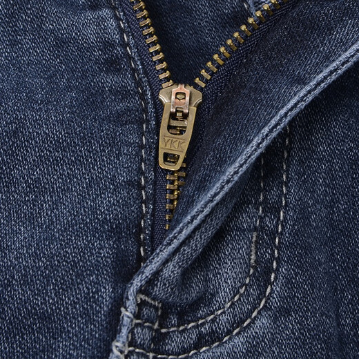 With pure new style YKK zipper factory men's clothing elastic waist nine-point small foot jeans tether Lei Zong same style #695 nine-point small foot elastic thin style M =30-31