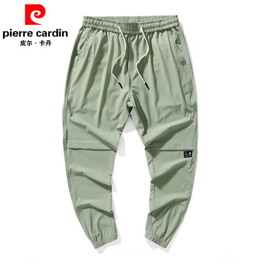 皮尔卡丹（pierre cardin）哈伦冰丝休闲裤子男弹力速干夏季薄款宽松凉爽透气束脚裤潮流男装 黑色 常规 2XL 140-150斤33码