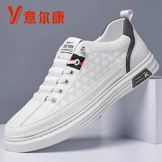 YRC意尔康运动春秋季板鞋透气小白鞋男款休闲时尚皮鞋百搭鞋 671  白色 【运动鞋尺码】 41 【标准运动鞋尺码】