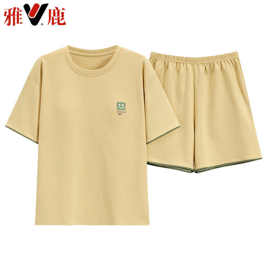 Yalu -Pyjamas für Frauen im Sommer Reine Baumwollshorts Einfacher lässiger und dünner Baumwollstil für Outdoor -Kleidung. Z9856 M empfohlen 80-100jin [Jin ist 0,5 kg]