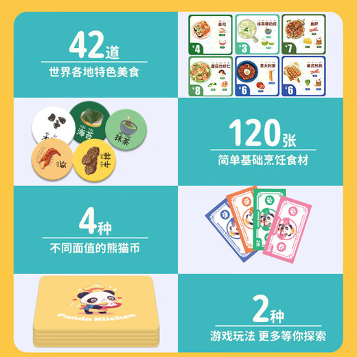 
TaTanice Children's Panda Restaurant Board Game Mathematics Enlightenment Financial Intelligence Thinking Cultivation Parent-Child Interactive Desktop Toys Birthday Gift
