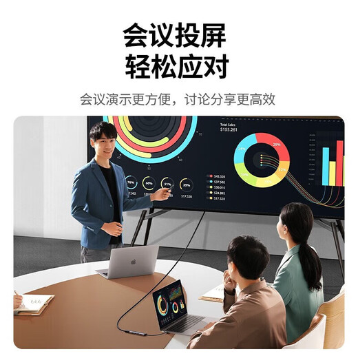 绿联（UGREEN）dp扩展坞Type-C转DP双HDMI雷电4/3拓展坞 USB3.2分线器千兆网卡口转换接头适用Macbook笔记本电脑 Type-C 扩展坞5合一DP款15905