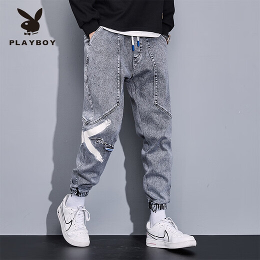 Playboy großer Größe Loose Jeans Herren Körperfit plus fetthünnungsfarben
