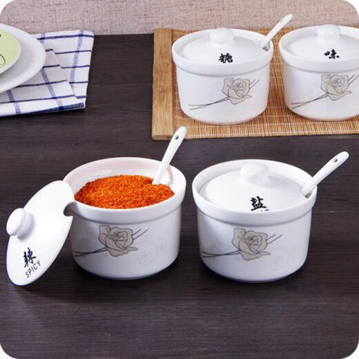 Chaosihui household ceramic salt shaker restaurant chili jar seasoning box kitchen seasoning bottle seasoning jar seasoning 2024 spicy single 2025 250 ml approximately half Jin Jin is equal to 0.5 kg