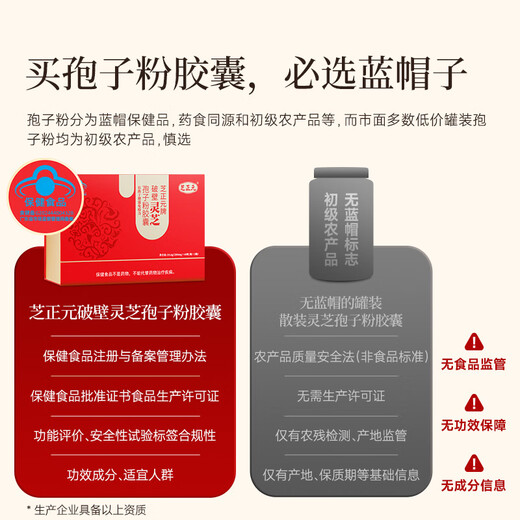 Zhizhengyuan Breaking Wall Ganoderma Lucidum Spore Cápsula de polvo Caja de regalo Regalo para padres Productos nutricionales y productos de salud Inmunidad fuerte El 95% de las personas eligen [4 cajas de ciclos] Profundos nutritivos del cuerpo