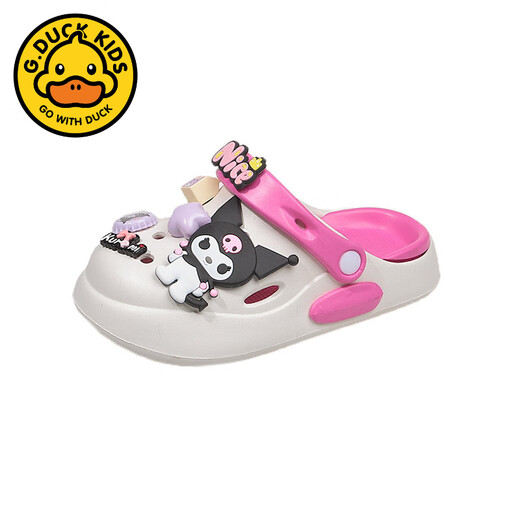 
G.DUCKKIDS Kulomi Girls Slippers 2025 New Summer Children's Two-Weared Cave Shoes Girls Soft Sole Baotou Beach Sandals White 24 -25 Sizes