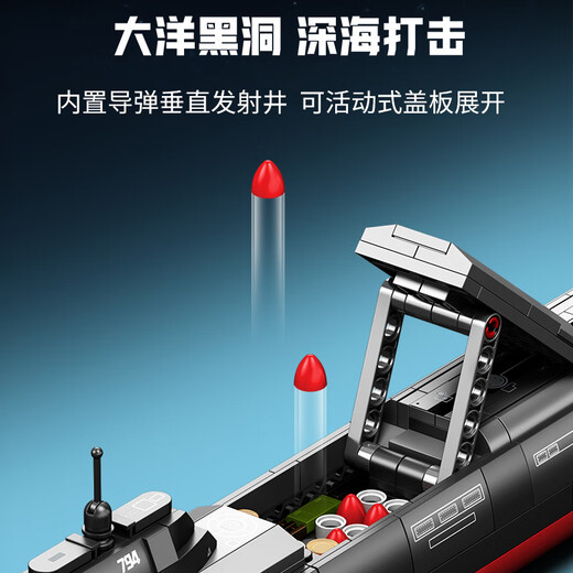 Senbao Building Blocks Flugzeugträger Bausteine ​​Shandong Militär 052d Zerstörer Modell versammelte Jungen Kinderspielzeug Geburtstagsgeschenk Jiaolong Angriffsnuklear-U-Boot [698 Partikel]