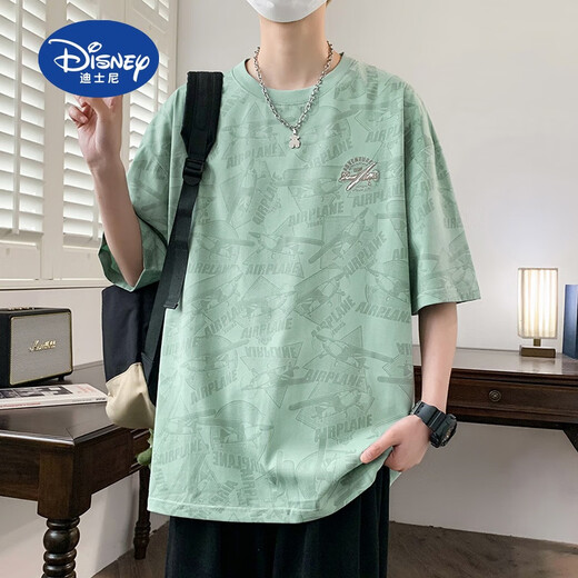 Adolescente de Disney Camiseta de manga corta para hombres de manga corta NUEVA SUMERA SUMMER MANDY Camiseta media manga de la escuela secundaria y estudiantes de secundaria Top 693 White 170 m 75 a 105 Jin [Jin equivale a 0.5 kg]