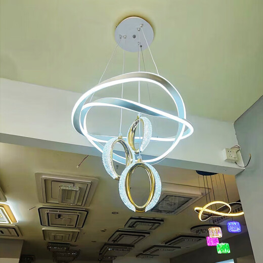 OPP Modern Simple Restaurant Chandelier Nordic Creative Perlonsication Dining Table Bar Lamp Internet Celebrity Light Luxury Crystal люстра 687/три цвета Light 48x48x100cm120w