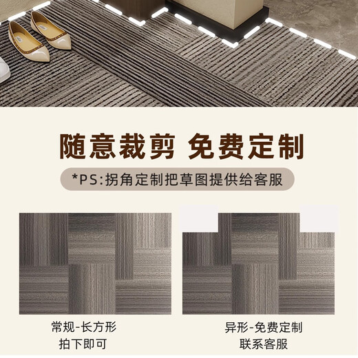 德国工艺入户门地垫高级感进门门口脚垫防滑入门门外门垫玄关地毯 灰颜-15271 120cm*180cm