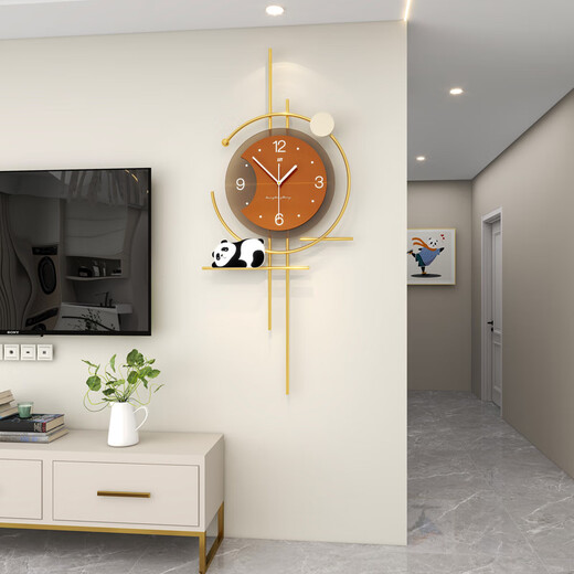 Jiujiuda 2025 Nouvelle horloge simple moderne Salon salon Crème Style Flower Decoration Mur Horloge personnalisée Mur créatif Home Utilisation du WM841 (38x88cm)