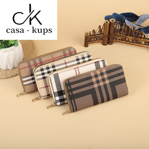 casa-kupsCK创意女士单拉钱包长款女生2025新款时尚拉链大容量钱夹钱包女士 1