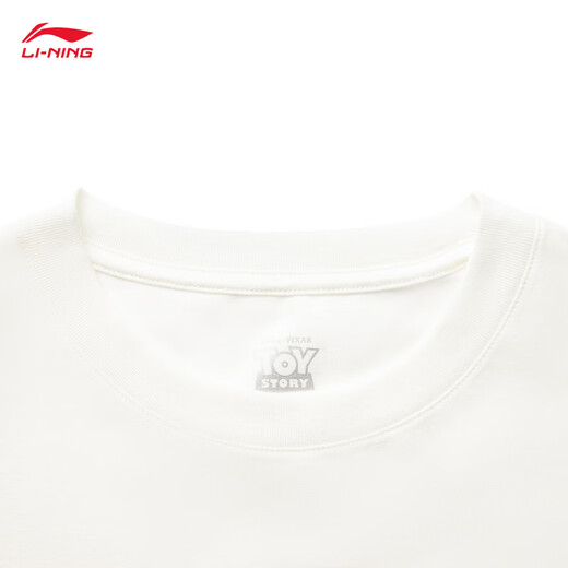 Li ning Toy Story Joint Serie 丨 T-Shirt Herren-Eissensen komfortable Feuchtigkeits- und Docht-Kurzarm-Kulturhemd AHSV687 MILKY WHITE-1 XL