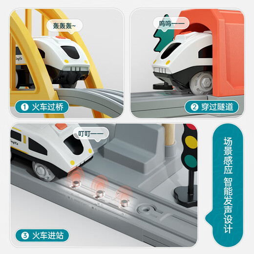 Mingta (Ming Ta) [Nouveau produit] Rail Car Toy Electric Small Train pour garçons et filles Train pour enfants pour 3 à 6 ans Gift d'anniversaire à grande vitesse Super High [69 pièces Set] Electric Rail Train-