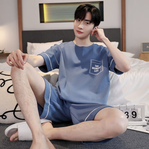 Los pantalones cortos de manga corta de verano de Pajamas de Xuanzhu para adolescentes pueden usar ropa de ropa casera simple Z679 L [recomendado 100-130 Jin [Jin iguala 0.5 kg] desgaste]