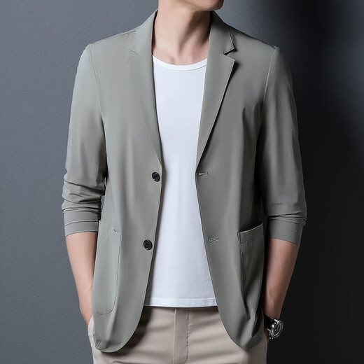 Chang Luzhu [1477 repurchase] Single-weather thin ultra-thin elastic new jacket sunscreen ice silk suit beige 2XL 185 size 160-180Jin [Jin equals 0.5 kg] shot