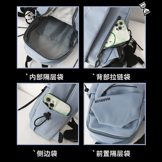 Huili crossbody bag for men's trendy sports travel breast bag large capacity portable cycling student flat backpack shoulder bag black [with orangutan pendant]