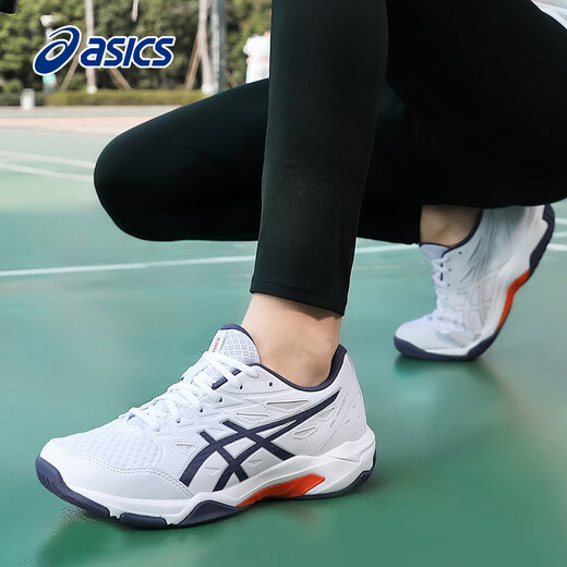 ASICS Badminton Shoes Men's Shock Absorbing Support Training Professional Training Shoes GEL-ROCKET 11 White Blue 43.5