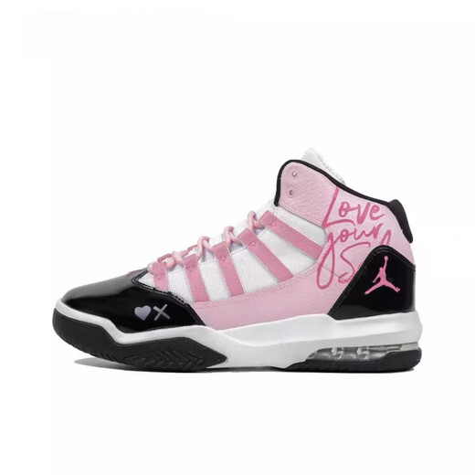 耐克（NIKE）球鞋定制 Jordan Max Aura 1 童趣聚会 中帮复古篮球鞋 黑粉 AQ9214-121Team62-粉泡康扣 35.5