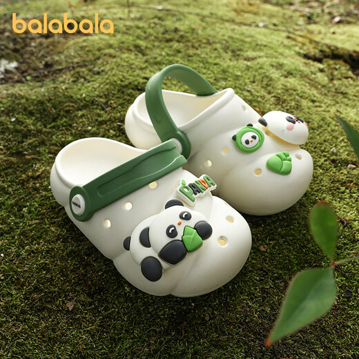 Balabala children's slippers boys summer baby clogs soft sole non-slip toddler shoes bathing little girl indoor sandals off-white 25 inner length 16cm (160) suitable for feet 15cm long