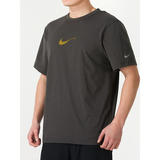 NIKE耐克跑步速干T恤男冰丝防晒短袖新款透气运动装正品休闲上衣 灰色HV4882-299 防晒透气 官方正 M 推荐120-130斤