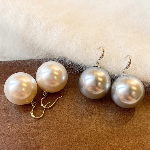 Fat Donglai's same style large pearl earrings, Liu Shishi's same style, Shijia's large pearl earrings, feminine and light luxury earrings, Shijia's large white pearls 20mm, same style as Liu Shishi's