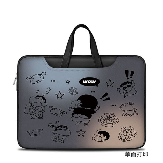 迪盟（DIMENG）macbook air电脑包牛仔蜡笔小新笔记本包苹果macbook pro/air M4 DND695 (1)-QA黑【+斜跨肩带】 13.3英寸