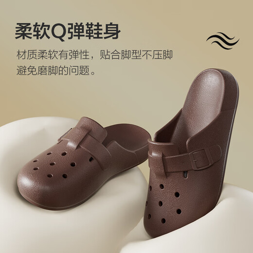 Park Si Eva Baotou Sandalen Frauen Sommer Birken im Freien mit Anti-Rutsch-Anti-Odor-Schuhen in Gartenlochschuhen. Boken Braun [mit Bärenschuhen] 37-38