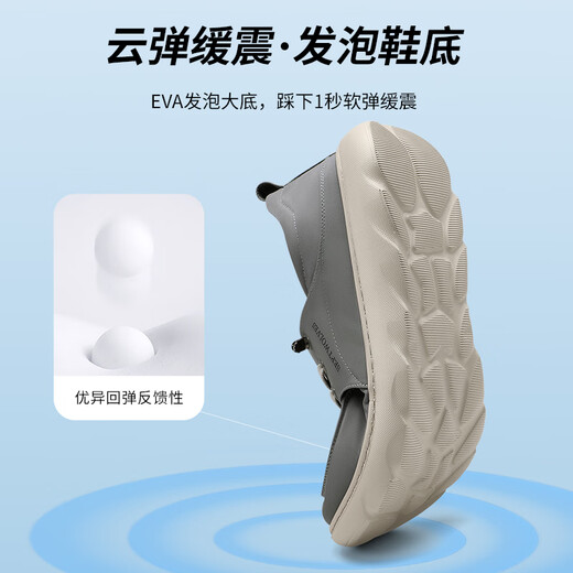 七匹狼帆布鞋夏季男鞋一脚蹬闪穿冰丝凉感休闲布鞋透气轻便城市百搭鞋子 灰色9928 38