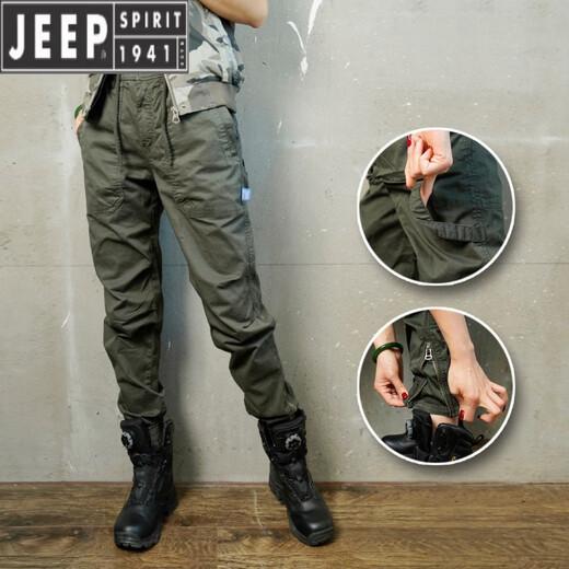 JEEP SPIRIT【直播同款】工装裤男女纯棉宽松休闲裤束脚春夏秋夏季运动长裤子 679灰色(夏款) 28 (建议95-110斤)