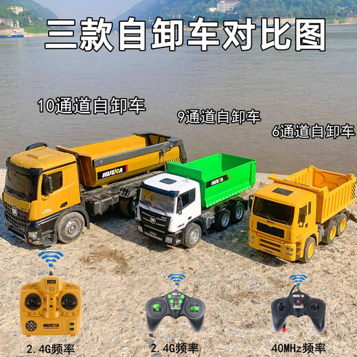 Camion à benne basculante Zhouge Mine Grande télécommande camion alliage Tamion à benne basculante Véhicule de charge de chargement de véhicule électrique pour enfants à 10 canaux + 2000 mAh durée de vie de batterie + service de maintenance gratuite