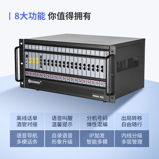 SZGWSD Guowei Times Digital Programming Switch WS848-5E Programming Telephone Switch One-click Call Network Online Management Self-changing Extension Number 8 External Line 88 Extension