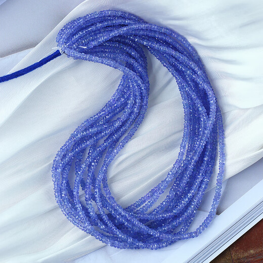 Shengbei boutique natural tanzanite faceted bead necklace women's high-end colorful treasure necklace gemstone neck chain clavicle chain about 3-4MM one piece without buckle