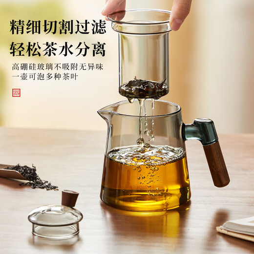 Niye Tea Set Complete Glass Teapot Set High Temperature Resistant Black Cup Six Gentlemen Justice Cup Household Kung Fu Tea Set