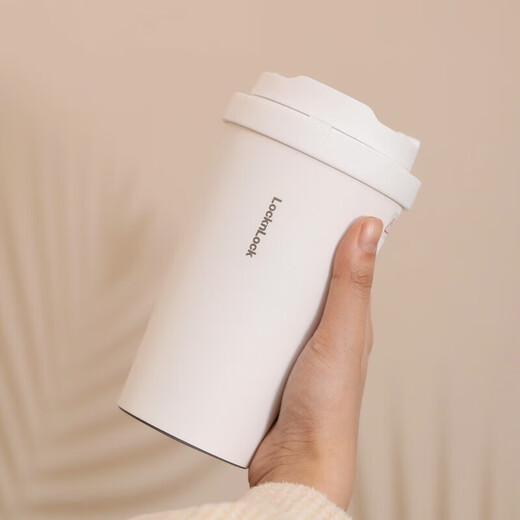 乐扣乐扣（LOCK&LOCK）遇见元气保温杯保冷杯咖啡杯316不锈钢水杯男生杯子办公室女 LHC3271白色400ml