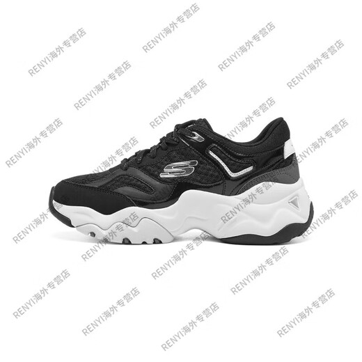 SKECHERS Damenschuhe Drei Generationen von Panda-Schuhen Herbst und Winter Neue dicke Casual Sports Dad Schuhe 12958 White_silver_11979-WSL 35.5