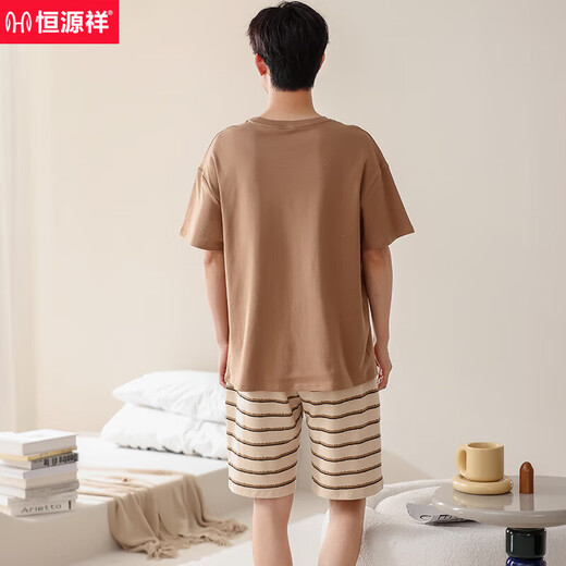 恒源祥2025新款睡衣男士夏季薄款纯棉短袖短裤家居服夏天大码可外穿套装 棉-男687 L [建议:100-120斤]