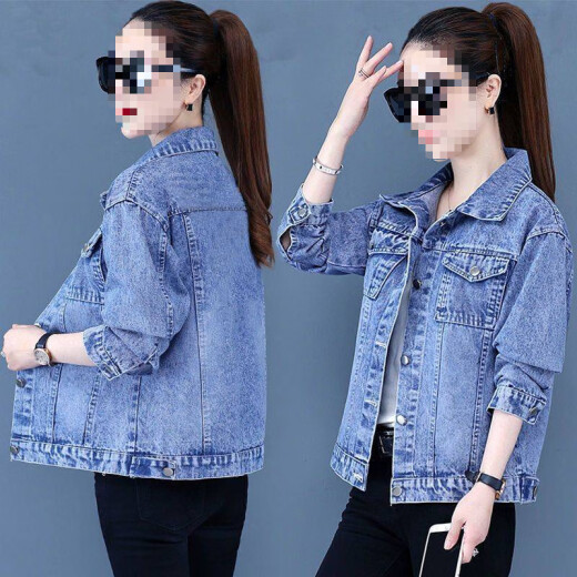 Jacket de mezclilla zhidoudou para mujeres en primavera y otoño estilo coreano chaqueta suelta de mezclilla fat mm chaqueta sin sombrero top chaqueta de mezclilla 9929 n.