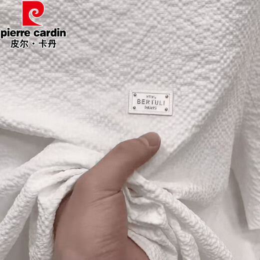 
Pierre cardin high-quality men's T-shirt summer ice silk texture embroidered round neck short sleeve loose half sleeve thin casual T-shirt 1105 white M