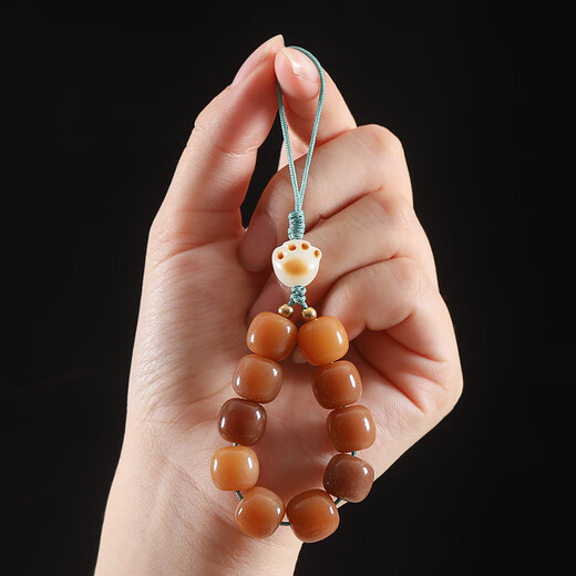 MUSIYU Bodhi beaded mobile phone chain pendant, cute mobile phone case pendant for men, exquisite small bag lanyard for women, floating green Bodhi hand twister, Mengxiao B01-201