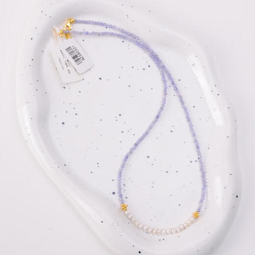 Shengbei natural tanzanite necklace ins style simple tanzanite pearl necklace for women 2025 new women's necklace tanzanite with pearls 40cm+5cm