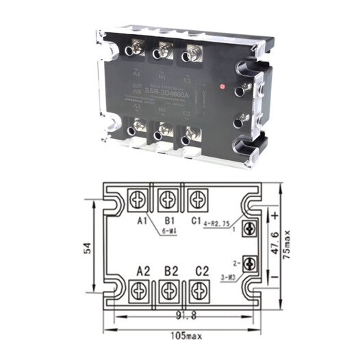 三相固态继电器40A60A80A直流控交流SSR-3D4840A380VSA3JGXTSR SSR-3D4840A